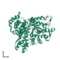 PDB entry 3rsr coloured by chain, front view.