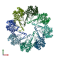 PDB entry 3rst coloured by chain, front view.