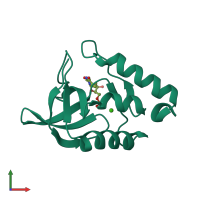 PDB entry 3ruz coloured by chain, front view.