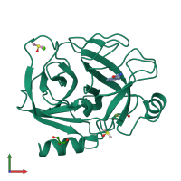 PDB entry 3rxd coloured by chain, front view.