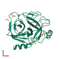 PDB entry 3rxt coloured by chain, front view.