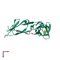 PDB entry 3ry4 coloured by chain, top view.