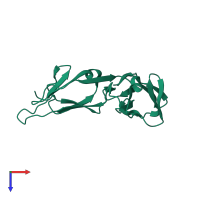 PDB entry 3ry5 coloured by chain, top view.