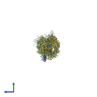 PDB entry 3ryf coloured by chain, side view.