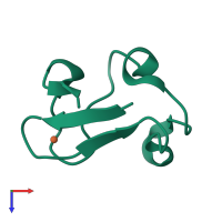PDB entry 3ryg coloured by chain, top view.