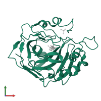 Carbonic anhydrase 2 in PDB entry 3rz1, assembly 1, front view.