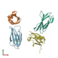 PDB entry 3rzw coloured by chain, front view.