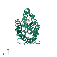 PDB entry 3s0k coloured by chain, side view.