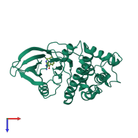 PDB entry 3s0o coloured by chain, top view.