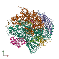 PDB entry 3s16 coloured by chain, front view.