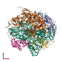 PDB entry 3s1m coloured by chain, front view.