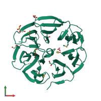 PDB entry 3s25 coloured by chain, front view.