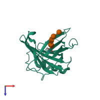 PDB entry 3s26 coloured by chain, top view.