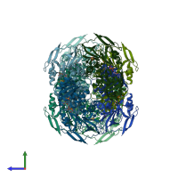 PDB entry 3s2e coloured by chain, side view.