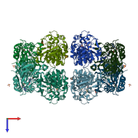PDB entry 3s2e coloured by chain, top view.