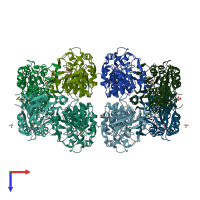 PDB entry 3s2i coloured by chain, top view.
