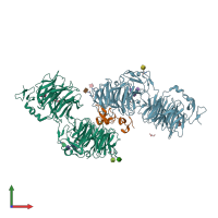 PDB entry 3s2k coloured by chain, front view.