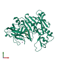 PDB entry 3s2o coloured by chain, front view.