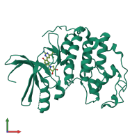 PDB entry 3s2p coloured by chain, front view.