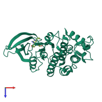 PDB entry 3s2p coloured by chain, top view.