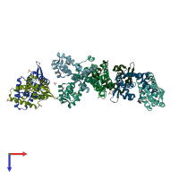 PDB entry 3s2w coloured by chain, top view.