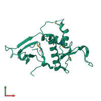 PDB entry 3s32 coloured by chain, front view.