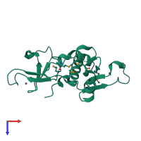 PDB entry 3s32 coloured by chain, top view.