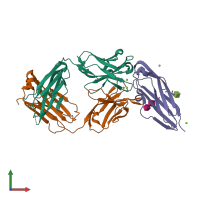 PDB entry 3s35 coloured by chain, front view.