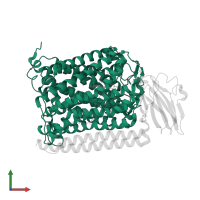 Cytochrome c oxidase subunit 1 in PDB entry 3s39, assembly 1, front view.