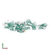 PDB entry 3s3s coloured by chain, front view.
