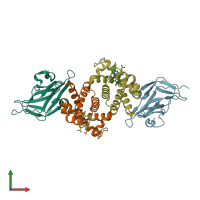 PDB entry 3s48 coloured by chain, front view.