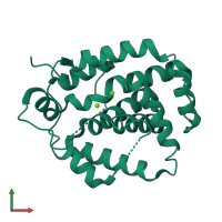 PDB entry 3s4l coloured by chain, front view.