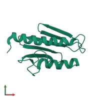 Frataxin mature form in PDB entry 3s4m, assembly 1, front view.