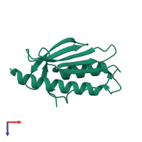 Frataxin mature form in PDB entry 3s4m, assembly 1, top view.