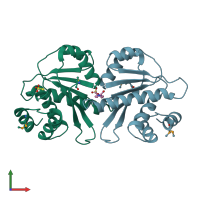 PDB entry 3s4o coloured by chain, front view.