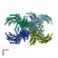 PDB entry 3s51 coloured by chain, top view.
