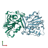 PDB entry 3s5b coloured by chain, front view.