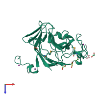 PDB entry 3s5q coloured by chain, top view.