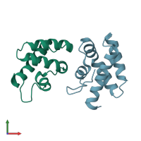 PDB entry 3s63 coloured by chain, front view.