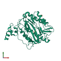 Monomeric assembly 1 of PDB entry 3s6b coloured by chemically distinct molecules, front view.