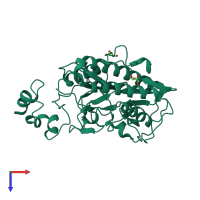 PDB entry 3s6b coloured by chain, top view.