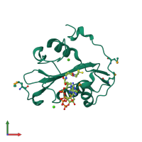 PDB entry 3s6f coloured by chain, front view.