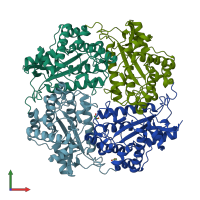 PDB entry 3s6o coloured by chain, front view.