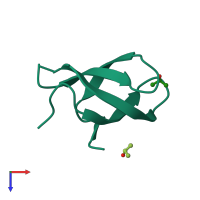 PDB entry 3s6w coloured by chain, top view.