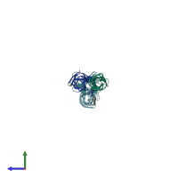 PDB entry 3s6x coloured by chain, side view.