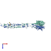 PDB entry 3s6z coloured by chain, top view.