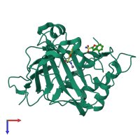 PDB entry 3s71 coloured by chain, top view.