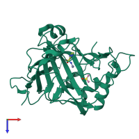 PDB entry 3s76 coloured by chain, top view.