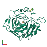 PDB entry 3s77 coloured by chain, front view.