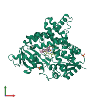 PDB entry 3s79 coloured by chain, front view.